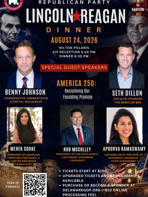 Join us for our Lincoln Reagan Dinner August 24 at Hilton Polaris